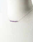 Amethyst and Sterling Silver Bar Necklace