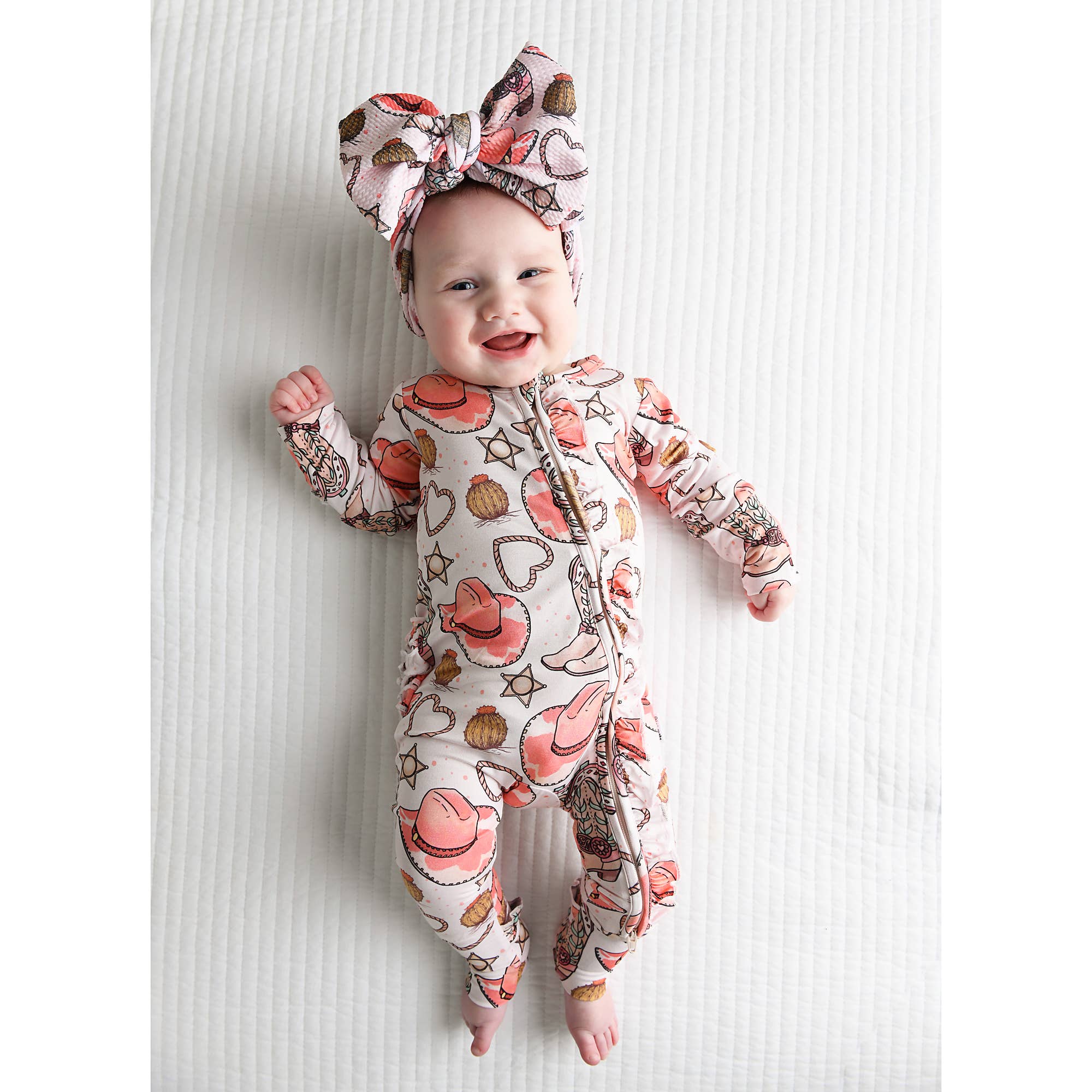 Bamboo Baby Pajama Sleepies Little Baby Ruffle Zip Reba
