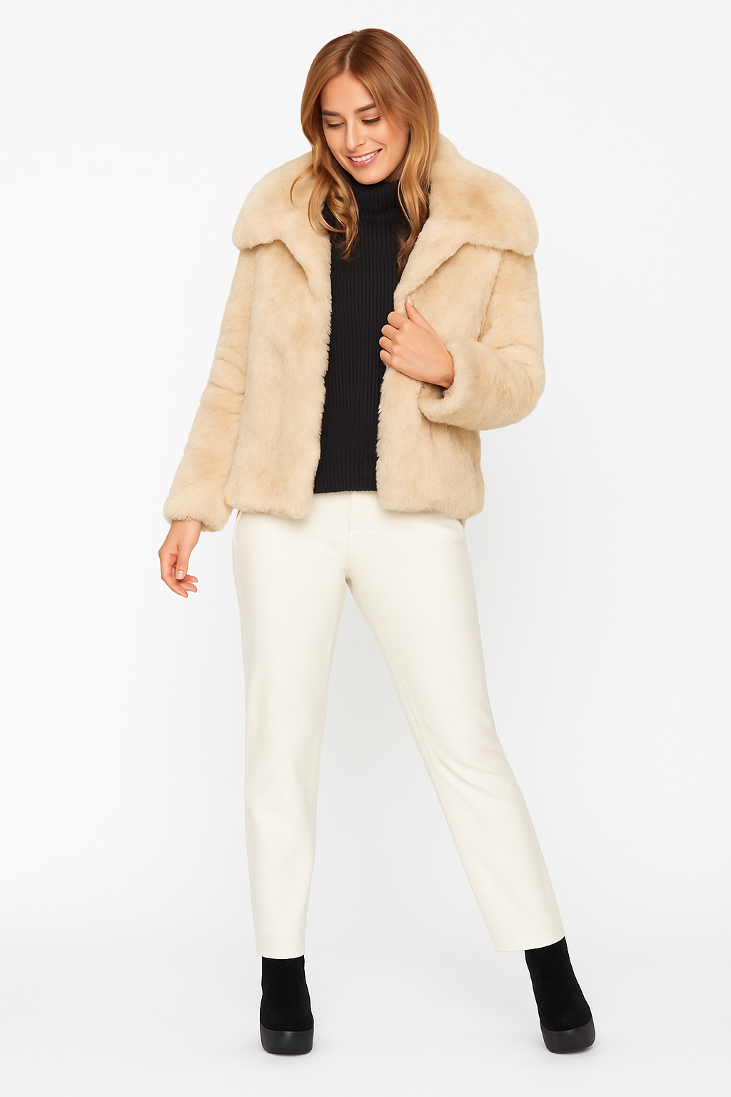 Carre Noir Faux Fur Coat 6554