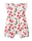 Cherry Picnic Baby Girl Bamboo Bubble Romper