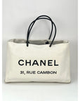Chanel Essential 31 Rue Cambon Slopping White Leather Tote
