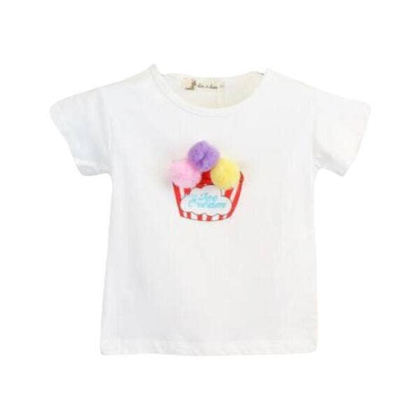 Doe a Dear Pom Pom Ice Cream Tee Top