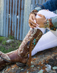 Genuine Aqua Terra Beaded Bracelet w/ Copper Arrow 810v