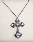 Victorian Gilded Filigree Cross Necklace 257ly