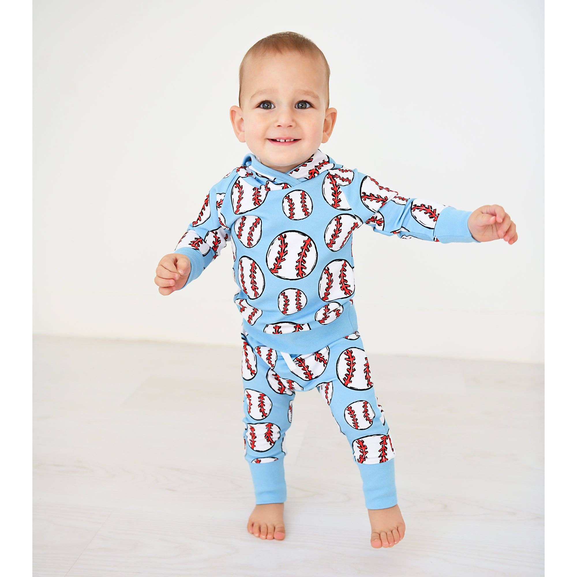 Children Kids Clothing Sweatsuit 2PC Hoodie Set Bambino Baseball