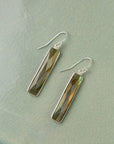 Blush Faceted Labradorite and Rectangle Bezel Earrings