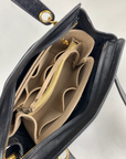 CHANEL Vintage Black Caviar Leather CC Zip Tote Shoulder Bag w/added insert  Pre owned