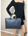 Bottega Veneta Intrecciato Top Zip Briefcase Attache Bag