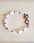 Genuine Rectangle Freshwater Pearl & Copper Bracelet 812c