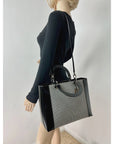Dior Large Lady Black Patent Leather and Canvas Handbag