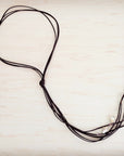 Dark Brown Rustic Knotted Leather Cord Necklace White Turquoise 263m