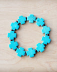 Turquoise Cross Beaded Stretch Bracelet 811a