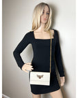 Gucci Queen Margaret Bee Wallet on a Chain Mystic White Clutch