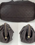 Gucci Sukey Medium Boston Guccissima Brown Leather Shoulder Bag