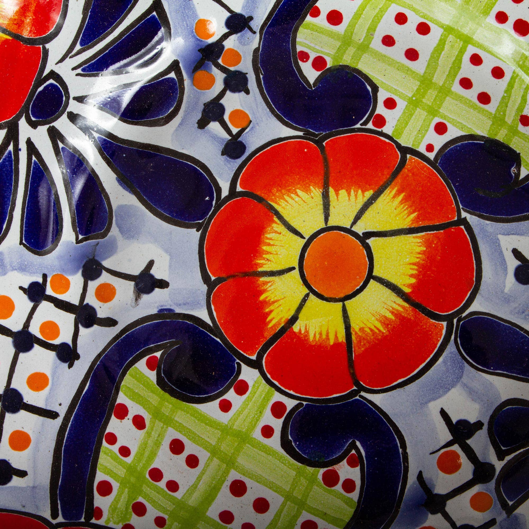 NOVICA Raining Flowers Ceramic Serving Bowl
