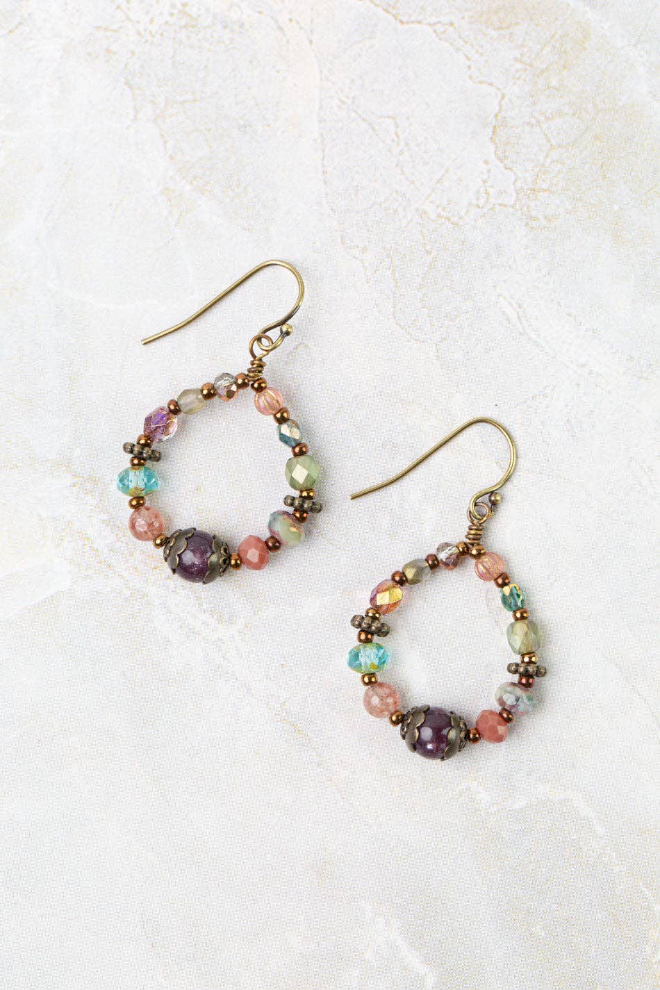 Czech Glass Hoop Earrings