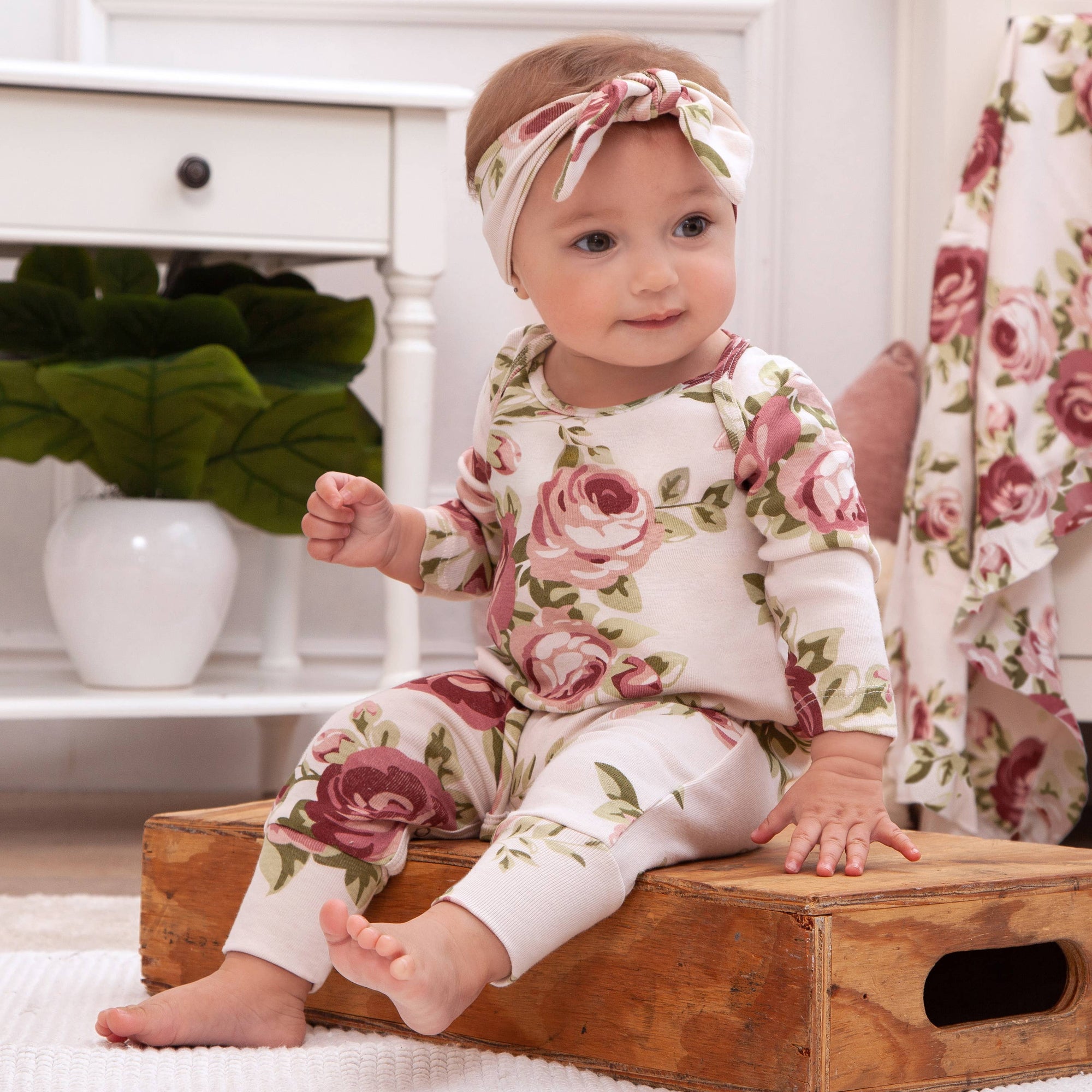 Tesa Babe Cabbage Rose Cotton Romper