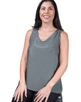 Tina Stephens Made In Italy Dina Silk V-Neck Tank