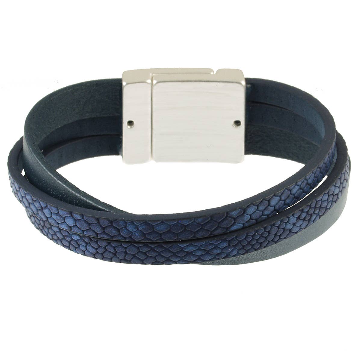 Crisscross bracelet in leather and vegan leather