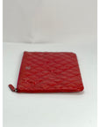 Chanel Patent Quilted Medium Cosmetic Case Dark Pink