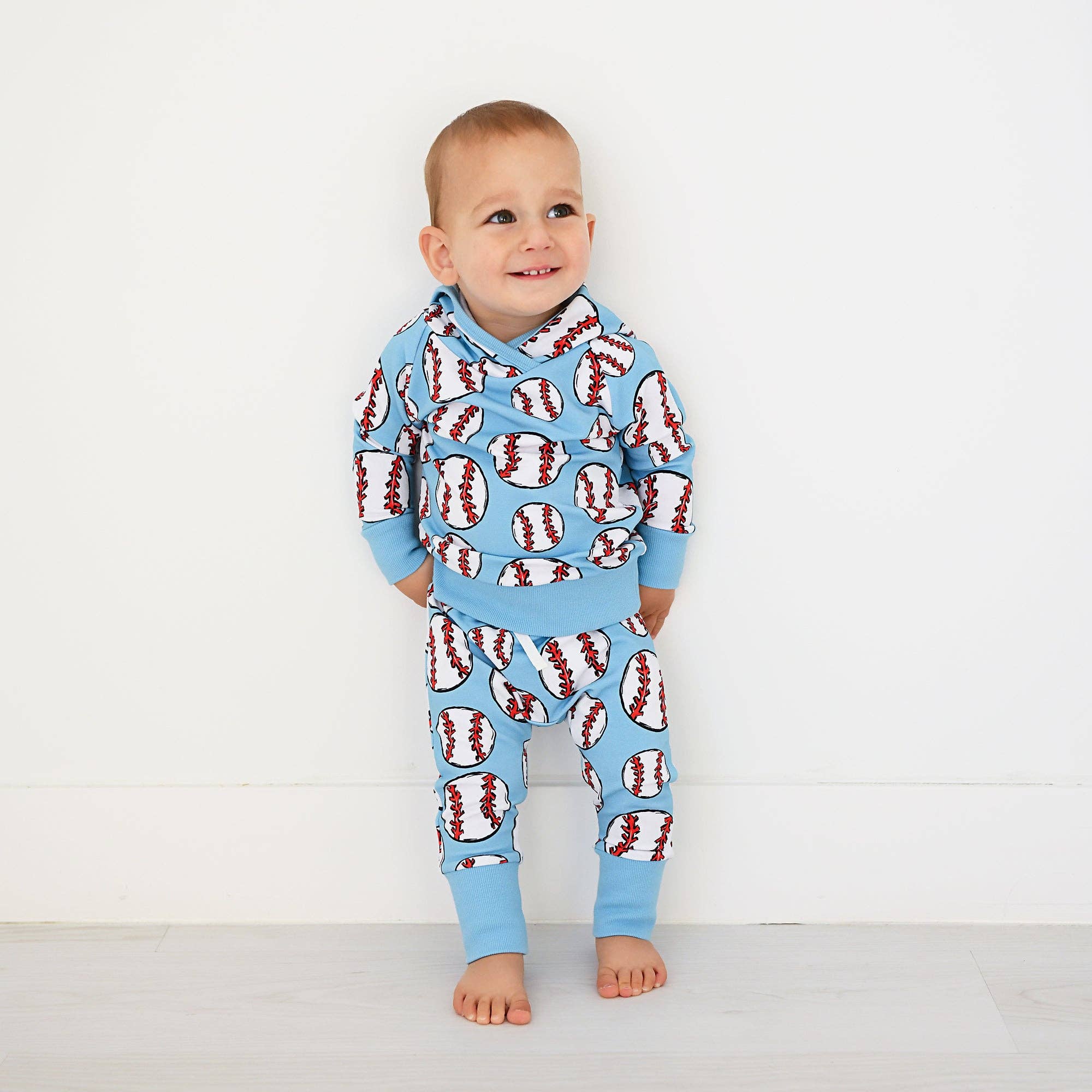 Children Kids Clothing Sweatsuit 2PC Hoodie Set Bambino Baseball