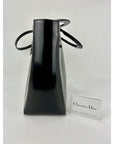 Dior Large Lady Black Patent Leather and Canvas Handbag