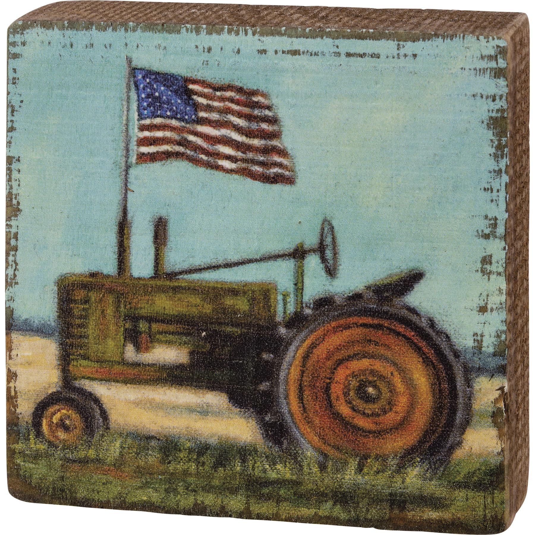 Block Sign Tractor