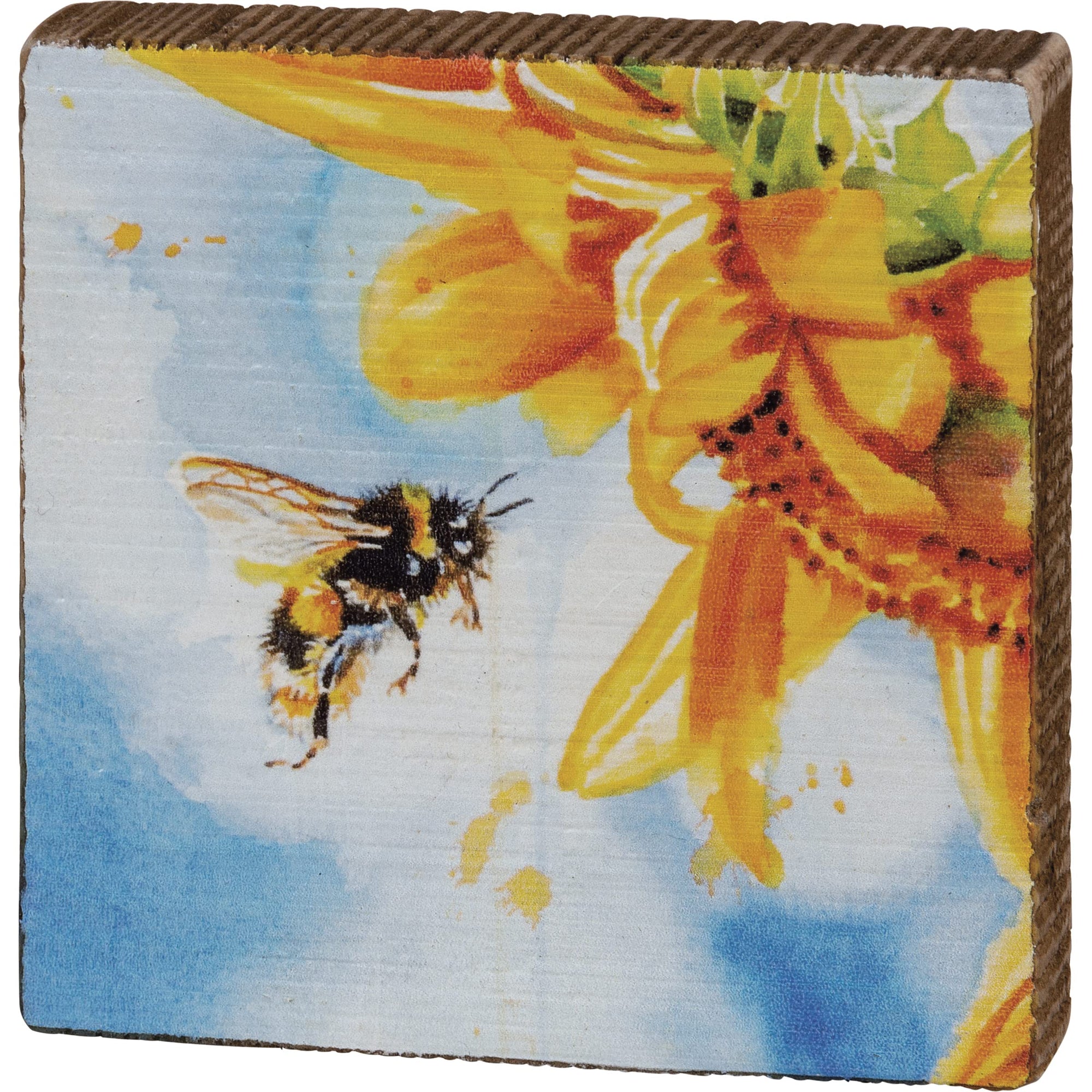 Bee And Sunflower Block Sign