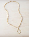 Matte Gold Small Quatrefoil Pendant Necklace 257lh
