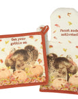 Get Your Gobble On Oven Mitt & Hot Pad Thanksgiving Set