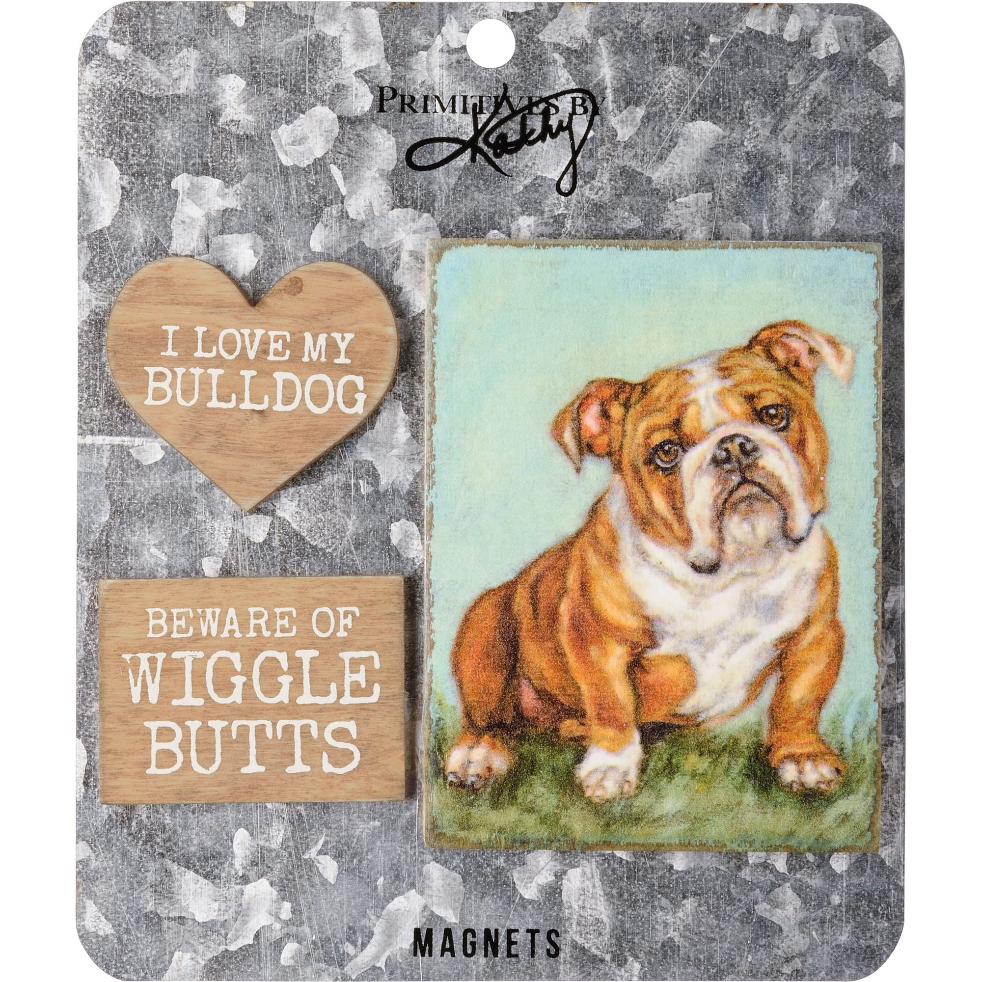 Beware Of Wiggle Butts Bulldog Magnet Set