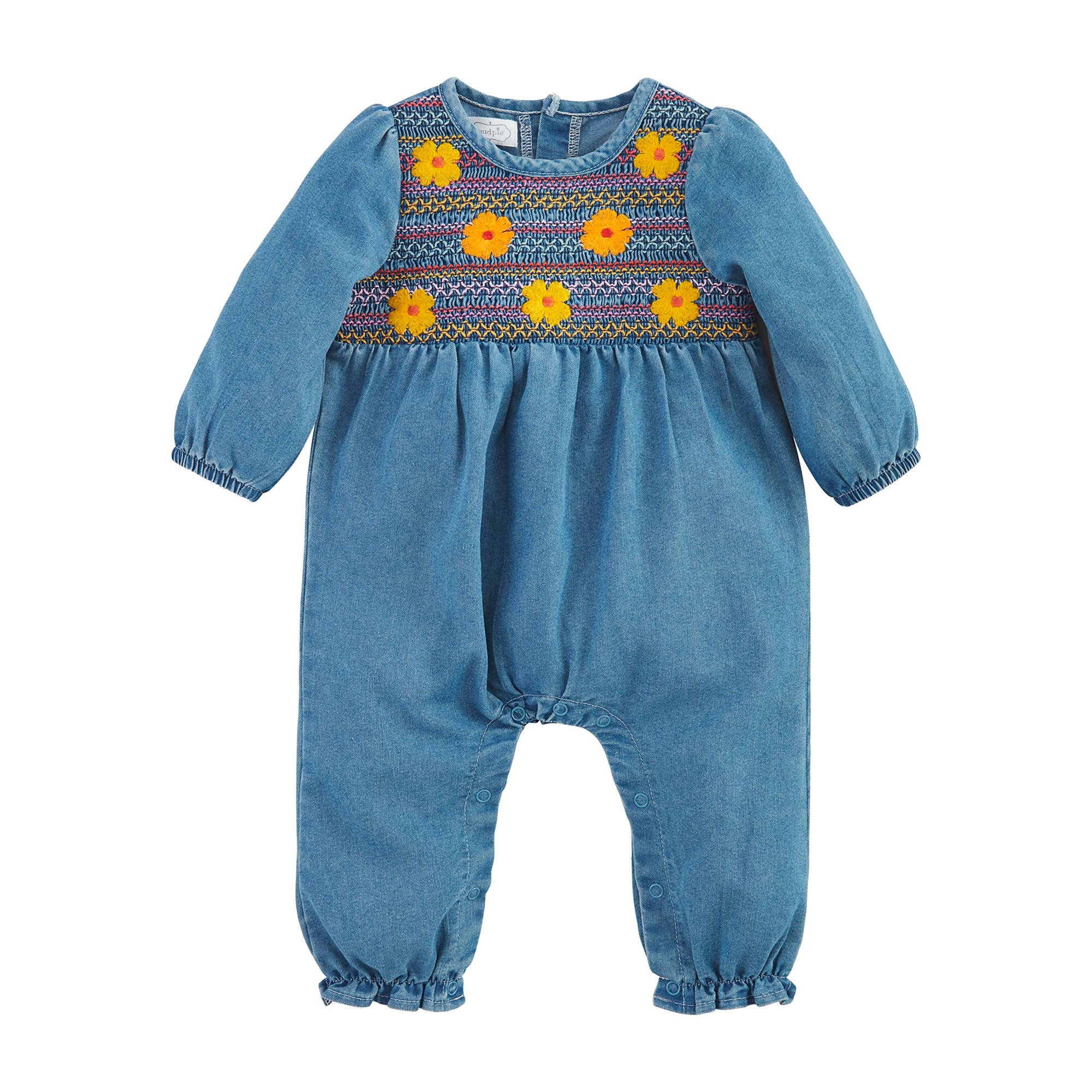 MudPie Floral Denim Bodysuit