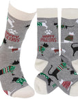 Happy Pawlidays Cat Socks