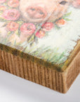 Adoring Piglet With Floral Wreath Decor