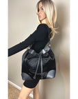 CHANEL Satin CC Large Black Bucket Shouler Bag