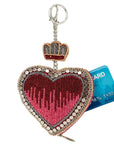 Mary Frances Have a Heart Beaded Red Heart and Crown Coin Purse/ Key Fob