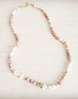 Frosted Sunstone & White Turquoise Long Layering Necklace 262o
