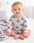 Airplane Baby Bodysuit - Bamboo Cotton Long Sleeve