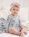 Vintage Floral Skirted Baby Girl Bamboo Bodysuit