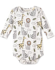 Safari Snuggles Bamboo Baby Bodysuit Jungle Animals