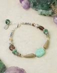 Turquoise, Czech Glass and Pearl Bracelet