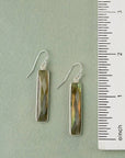 Blush Faceted Labradorite and Rectangle Bezel Earrings