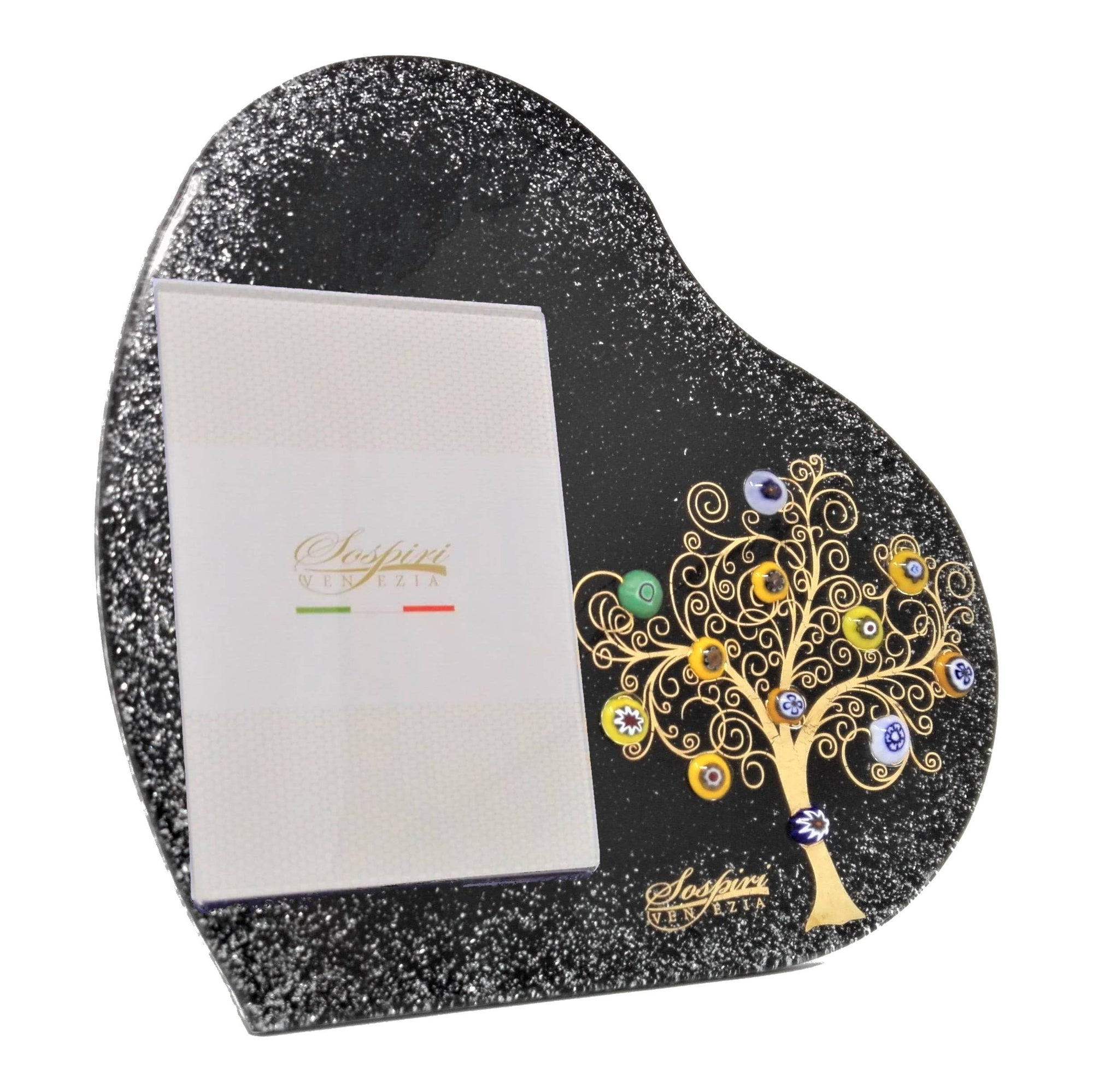 Heart table photo frame, Tree of Life, black cm 20