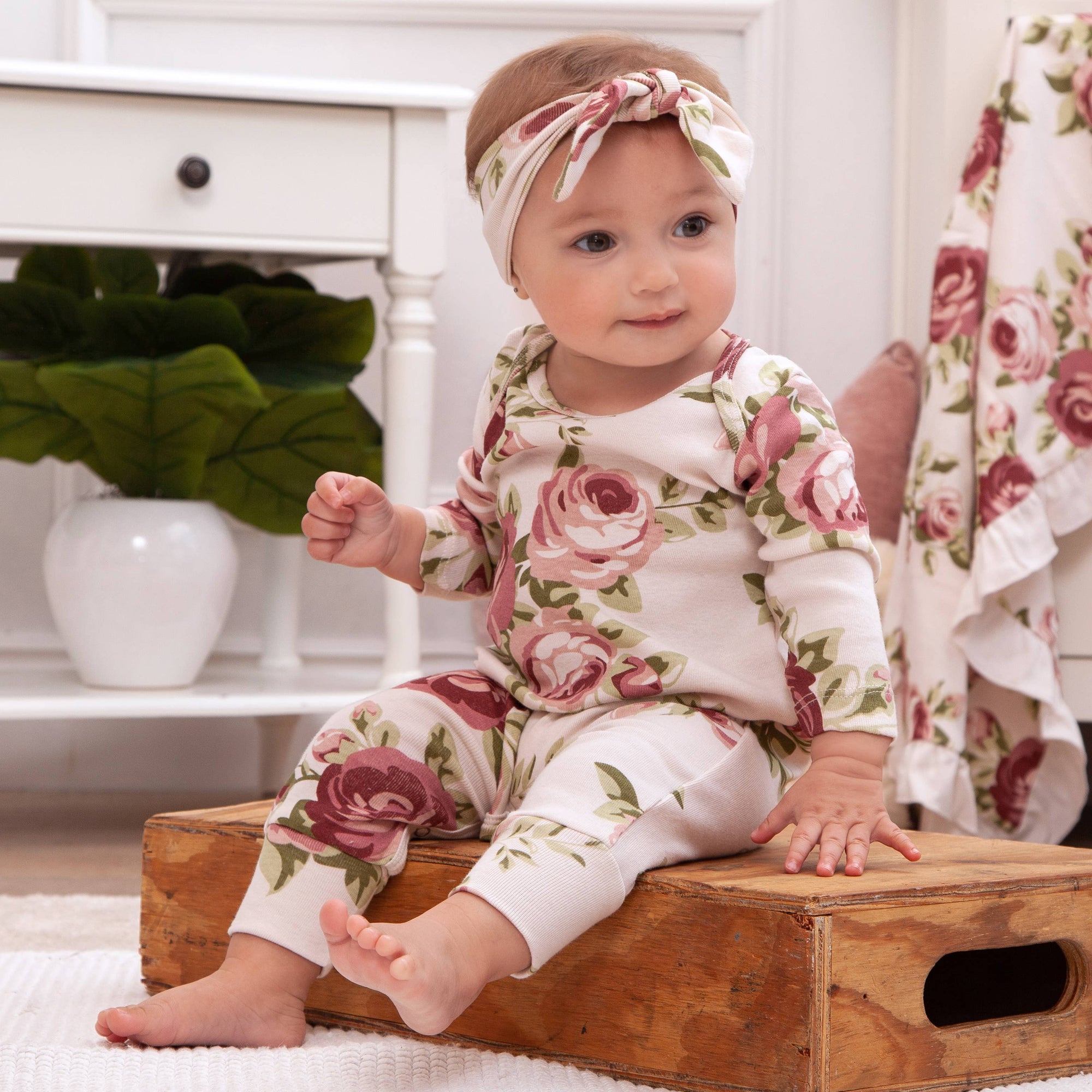 Tesa Babe Cabbage Rose Cotton Romper