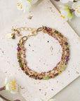 Unakite, Peridot and Ruby Bracelet