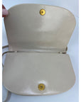 Bottega Veneta Intreciato White Leather Shoulder Clutch Bag