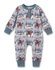 Cowboy Christmas Henley Romper - Bamboo Babywear