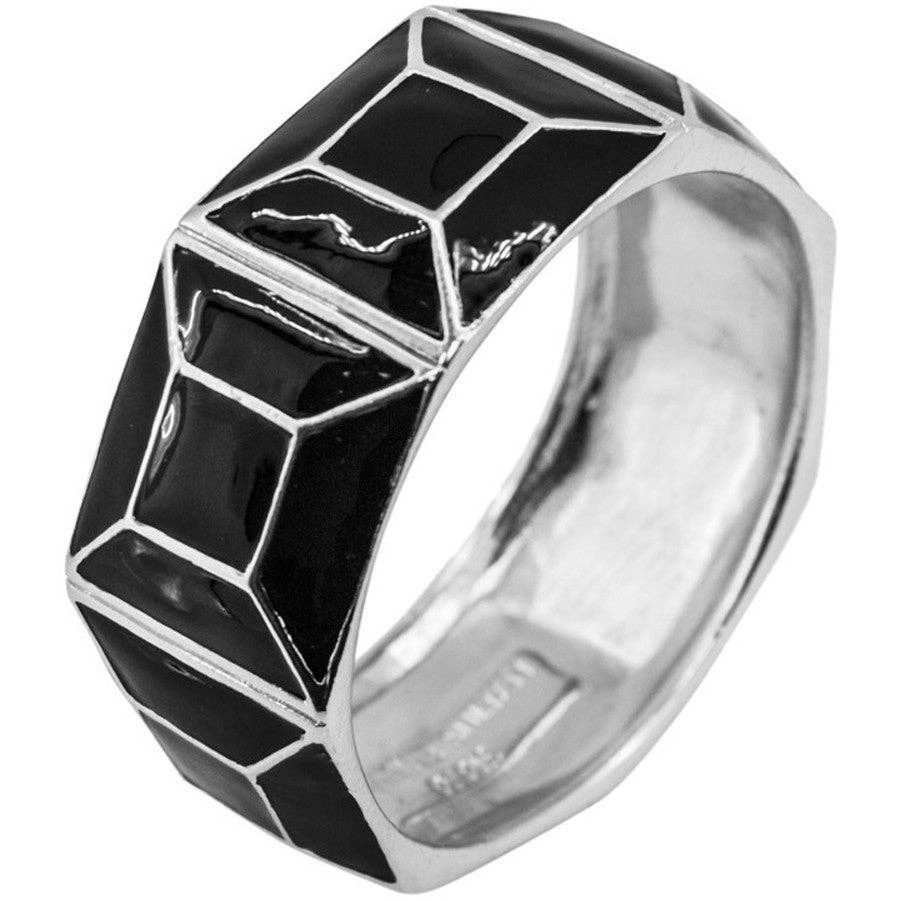 Art Deco Black &amp; Gold Bangle Bracelet
