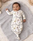Safari Snuggles Bamboo Baby Knotted Gown Jungle Print