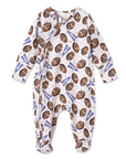 Bamboo Zipper Baby Romper – Football Fun & Comfort